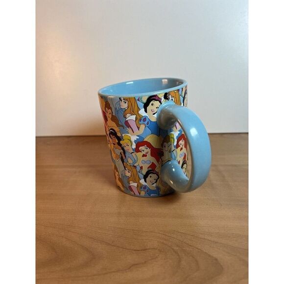 Disney Princess Ceramic Mug Blue Ariel Belle Jasmin Snow White Aurora - Picture 3 of 6